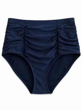 4/$20➡️ Raisins High-Waisted Ruched Bikini Bottom – Navy Plus Size 20 EUC